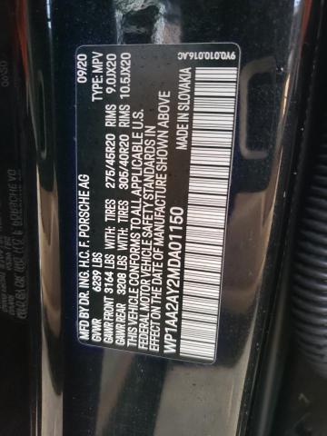 Photo 10 from auction – 2021 PORSCHE CAYENNE with VIN WP1AA2AY2MDA01150