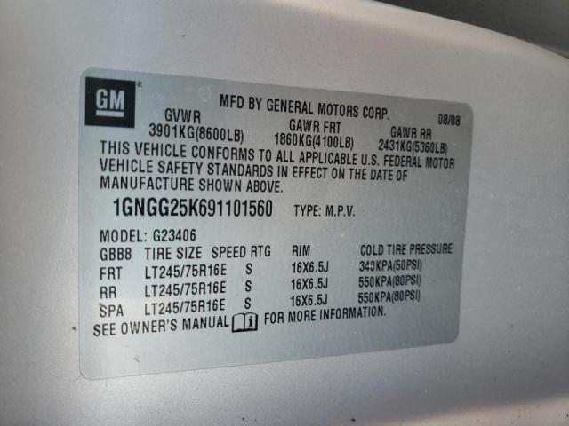 Photo 10 from auction – 2009 CHEVROLET EXPRESS G2 with VIN 1GNGG25K691101560