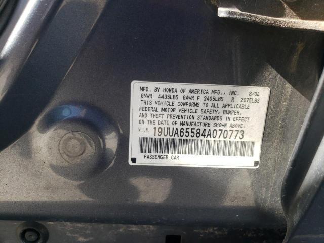 Photo 10 from auction – 2004 ACURA TL with VIN 19UUA65584A070773