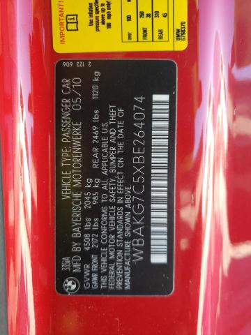 Photo 10 from auction – 2011 BMW 335 I with VIN WBAKG7C5XBE264074