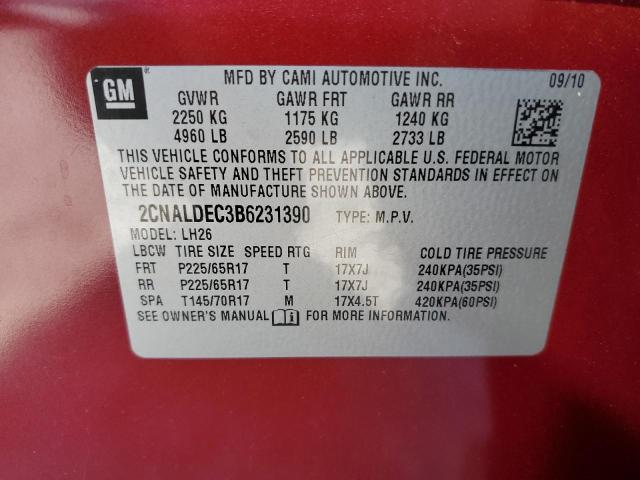 Photo 10 from auction – 2011 CHEVROLET EQUINOX LT with VIN 2CNALDEC3B6231390
