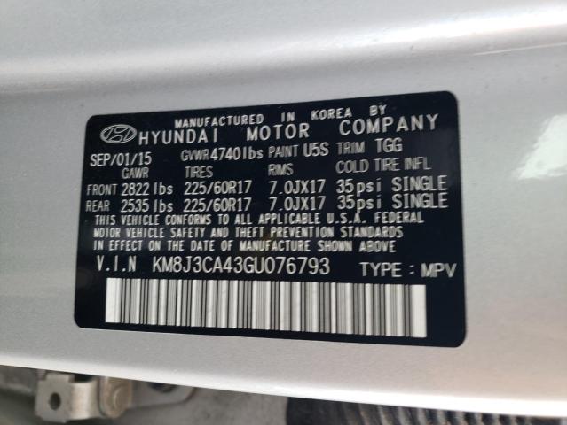 Photo 10 from auction – 2016 HYUNDAI TUCSON LIM with VIN KM8J3CA43GU076793
