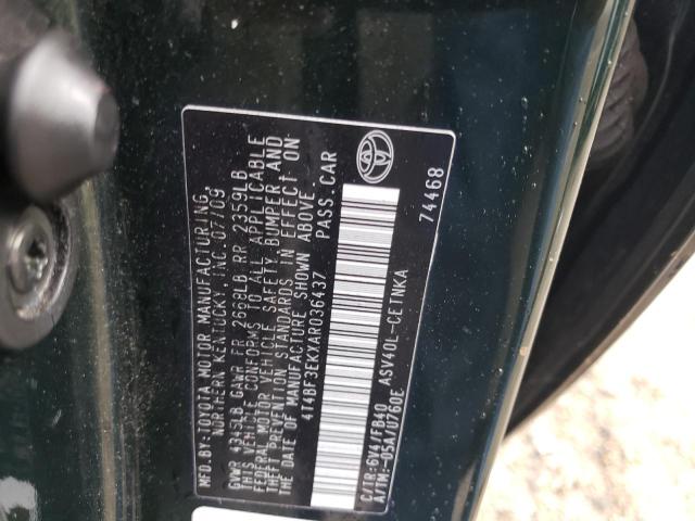 Photo 10 from auction – 2010 TOYOTA CAMRY BASE with VIN 4T4BF3EKXAR036437