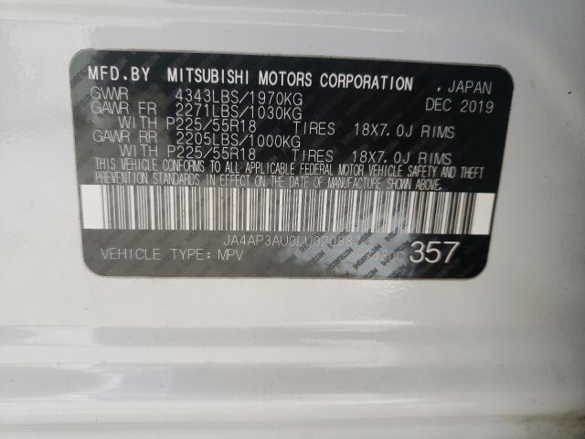 Photo 10 from auction – 2020 MITSUBISHI OUTLANDER with VIN JA4AP3AU0LU020887