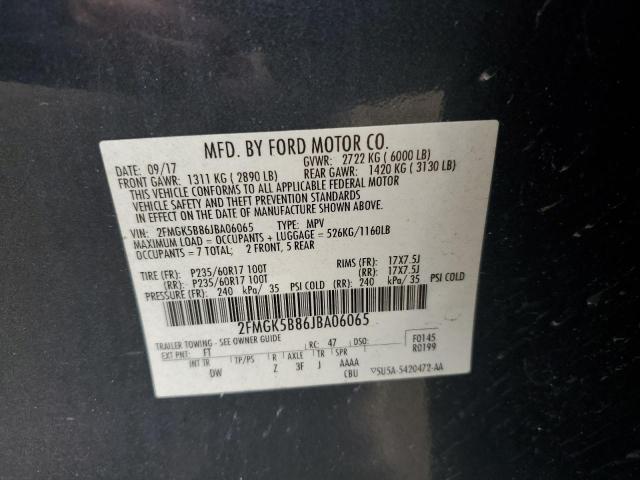 Photo 10 from auction – 2018 FORD FLEX SE with VIN 2FMGK5B86JBA06065