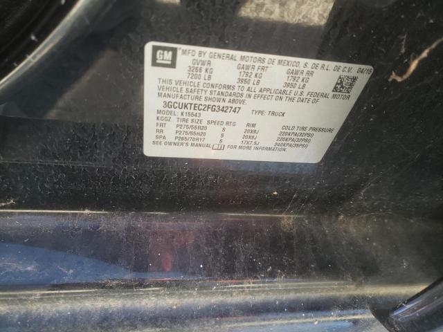 Photo 10 from auction – 2015 CHEVROLET SILVERADO with VIN 3GCUKTEC2FG342747