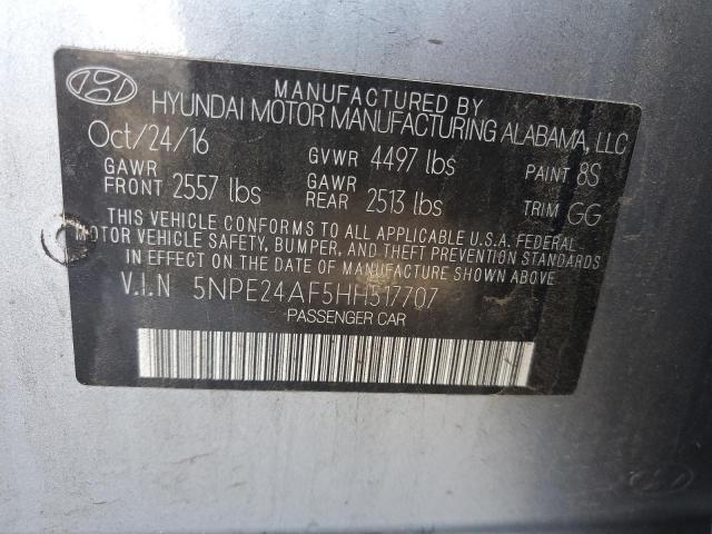 Photo 10 from auction – 2017 HYUNDAI SONATA SE with VIN 5NPE24AF5HH517707