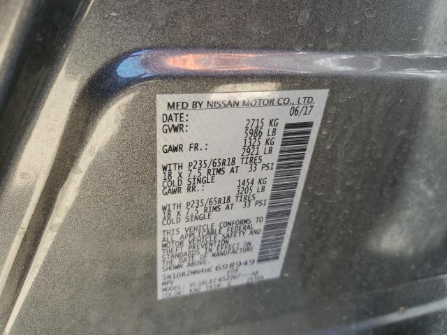 Photo 10 from auction – 2017 NISSAN PATHFINDER with VIN 5N1DR2MN4HC698949