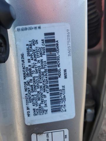 Photo 10 from auction – 2003 TOYOTA CAMRY LE with VIN 4T1BF32K43U567313