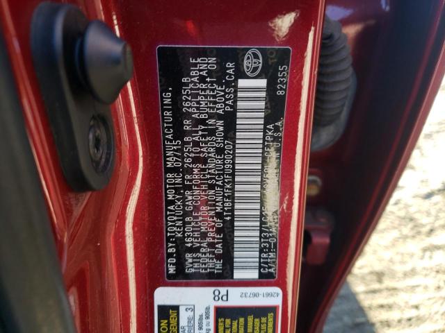 Photo 10 from auction – 2015 TOYOTA CAMRY LE with VIN 4T1BF1FK1FU990207