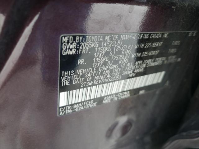 Photo 10 from auction – 2017 TOYOTA RAV4 XLE with VIN 2T3WFREV7HW322353