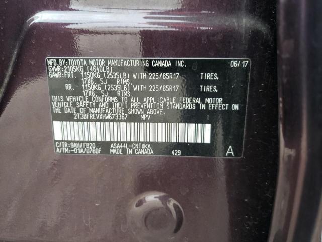 Photo 10 from auction – 2017 TOYOTA RAV4 LE with VIN 2T3BFREVXHW673367