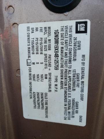 Photo 10 from auction – 2004 CHEVROLET ASTRO with VIN 1GNDM19X84B125759