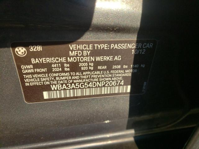 Photo 10 from auction – 2013 BMW 328 I with VIN WBA3A5G54DNP20674