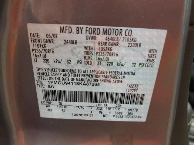 Photo 10 from auction – 2008 FORD ESCAPE LIM with VIN 1FMCU94118KA87265
