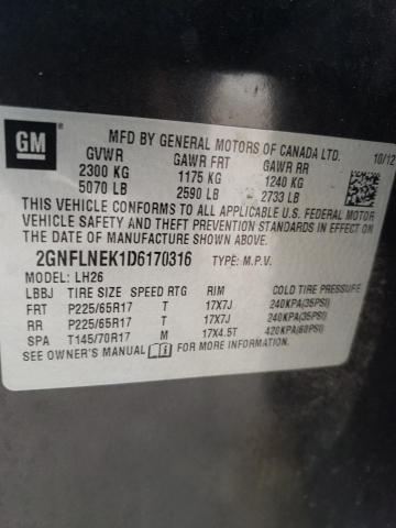 Photo 10 from auction – 2013 CHEVROLET EQUINOX LT with VIN 2GNFLNEK1D6170316