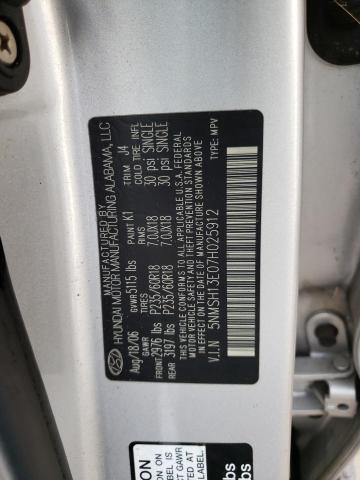 Photo 10 from auction – 2007 HYUNDAI SANTA FE S with VIN 5NMSH13E07H025912