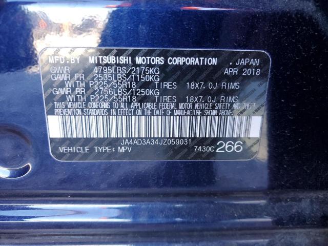 Photo 10 from auction – 2018 MITSUBISHI OUTLANDER with VIN JA4AD3A34JZ059031