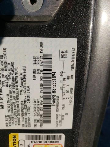 Photo 10 from auction – 2015 FORD MUSTANG with VIN 1FA6P8TH8F5381894