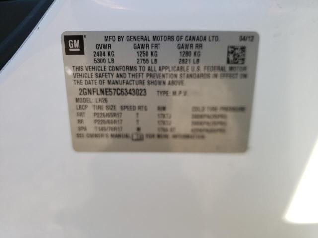 Photo 10 from auction – 2012 CHEVROLET EQUINOX LT with VIN 2GNFLNE57C6343023