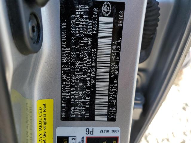 Photo 10 from auction – 2017 TOYOTA CAMRY LE with VIN 4T1BF1FK5HU646785