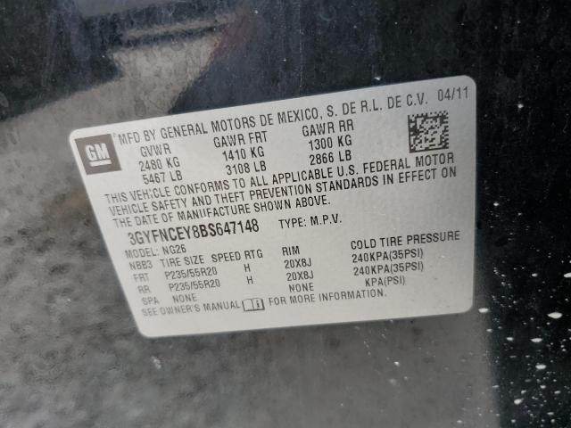 Photo 10 from auction – 2011 CADILLAC SRX PREMIU with VIN 3GYFNCEY8BS647148