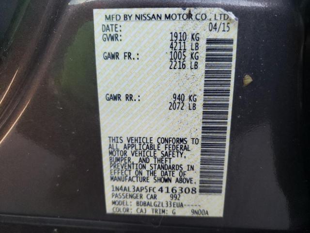 Photo 10 from auction – 2015 NISSAN ALTIMA 2.5 with VIN 1N4AL3AP5FC416308