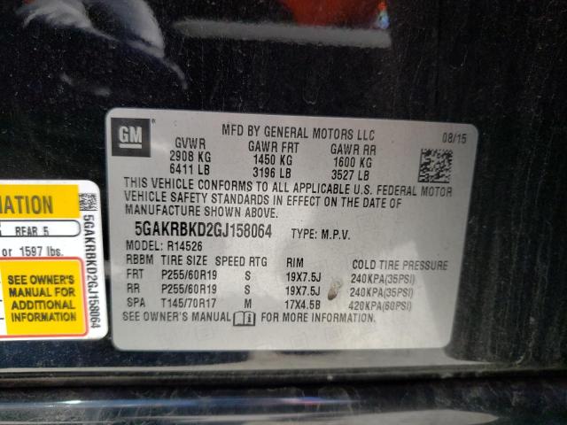 Photo 10 from auction – 2016 BUICK ENCLAVE with VIN 5GAKRBKD2GJ158064