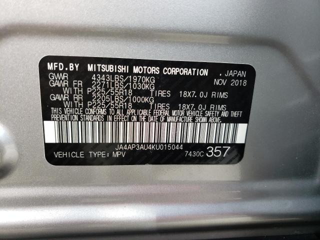 Photo 10 from auction – 2019 MITSUBISHI OUTLANDER with VIN JA4AP3AU4KU015044