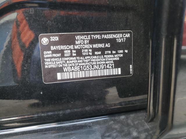 Photo 10 from auction – 2018 BMW 320 I with VIN WBA8E1G53JNU91421