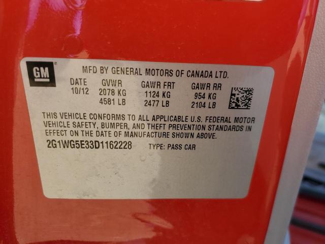 Photo 10 from auction – 2013 CHEVROLET IMPALA LT with VIN 2G1WG5E33D1162228