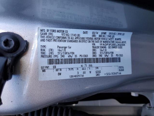 Photo 10 from auction – 2014 FORD FOCUS SE with VIN 1FADP3F25EL302306