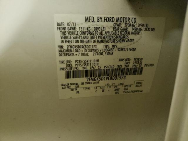Photo 10 from auction – 2012 FORD FLEX LIMIT with VIN 2FMGK5DC9CBD01973