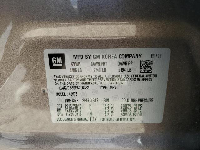 Photo 10 from auction – 2014 BUICK ENCORE PRE with VIN KL4CJDSB0EB708352