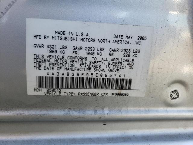 Photo 10 from auction – 2005 MITSUBISHI GALANT ES with VIN 4A3AB36F95E065741