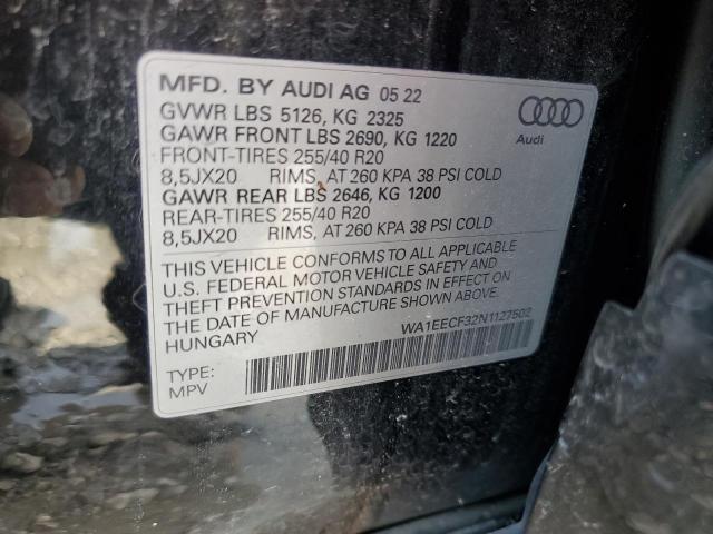 Photo 10 from auction – 2022 AUDI Q3 PREMIUM with VIN WA1EECF32N1127502