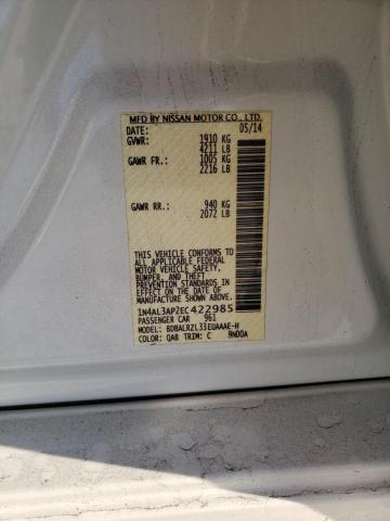 Photo 10 from auction – 2014 NISSAN ALTIMA 2.5 with VIN 1N4AL3AP2EC422985
