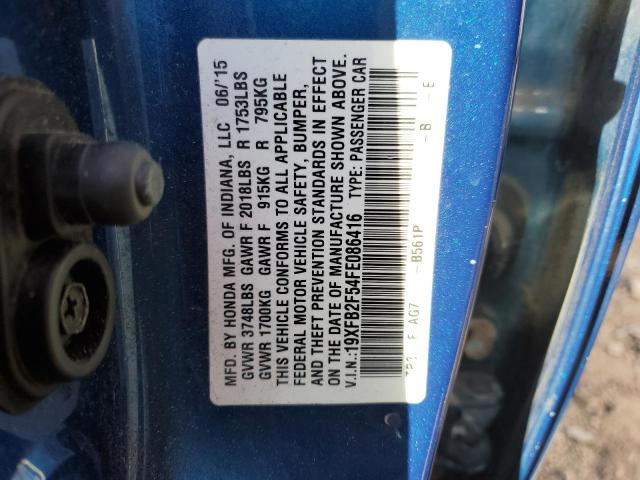 Photo 10 from auction – 2015 HONDA CIVIC LX with VIN 19XFB2F54FE086416