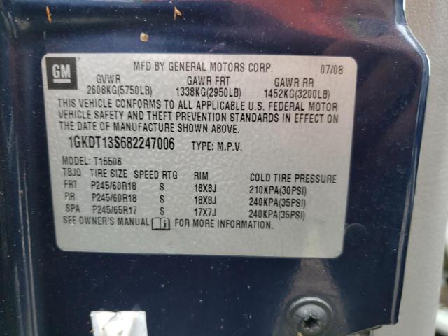 Photo 10 from auction – 2008 GMC ENVOY with VIN 1GKDT13S682247006