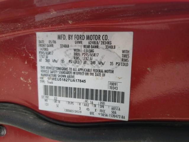 Photo 10 from auction – 2007 FORD EXPLORER S with VIN 1FMEU51827UA17845
