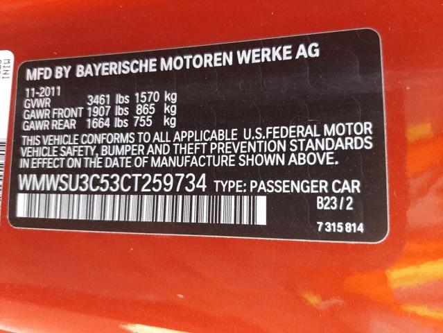 Photo 10 from auction – 2012 MINI COOPER with VIN WMWSU3C53CT259734