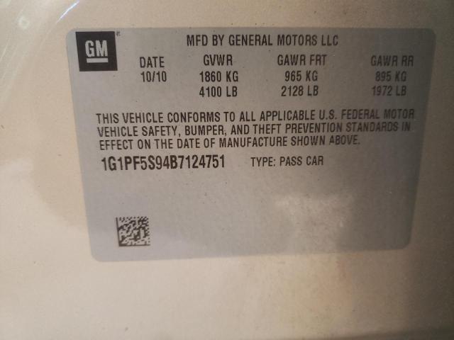 Photo 10 from auction – 2011 CHEVROLET CRUZE LT with VIN 1G1PF5S94B7124751