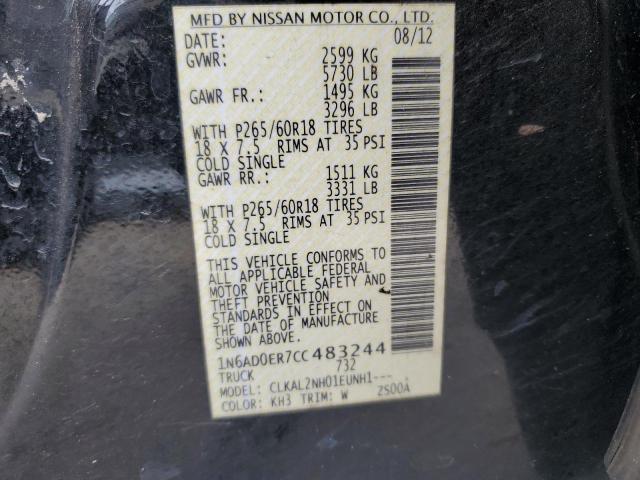 Photo 10 from auction – 2012 NISSAN FRONTIER S with VIN 1N6AD0ER7CC483244
