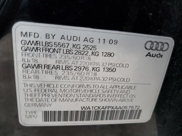 Photo 10 from auction – 2010 AUDI Q5 PREMIUM with VIN WA1CKAFPXAA057572