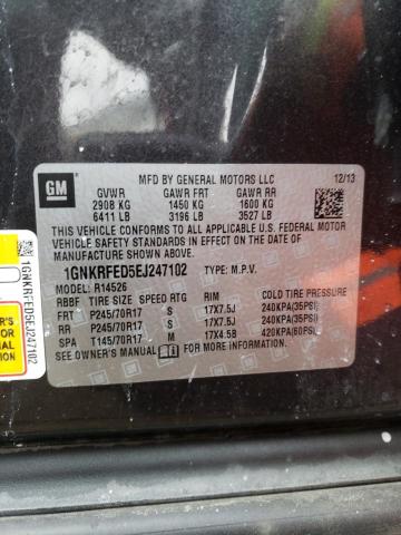 Photo 10 from auction – 2014 CHEVROLET TRAVERSE L with VIN 1GNKRFED5EJ247102