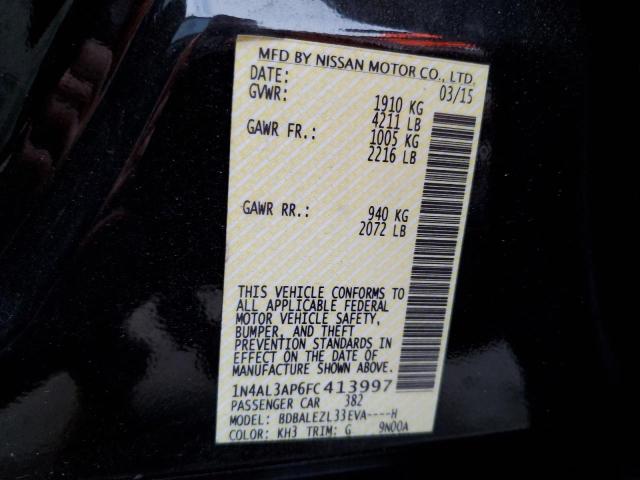 Photo 10 from auction – 2015 NISSAN ALTIMA 2.5 with VIN 1N4AL3AP6FC413997