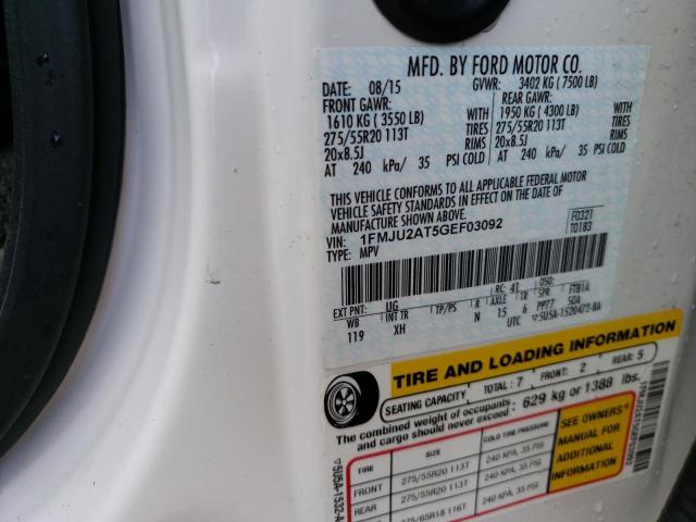 Photo 10 from auction – 2016 FORD EXPEDITION with VIN 1FMJU2AT5GEF03092