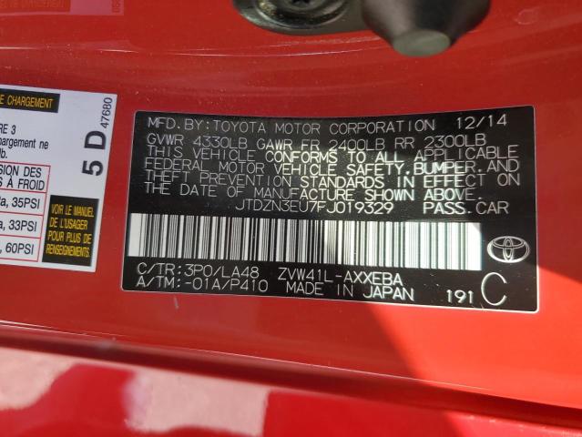 Photo 10 from auction – 2015 TOYOTA PRIUS V with VIN JTDZN3EU7FJ019329