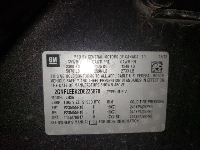 Photo 10 from auction – 2013 CHEVROLET EQUINOX with VIN 2GNFLEEK2D6235870