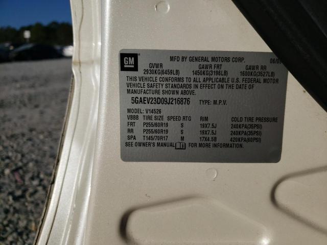 Photo 10 from auction – 2009 BUICK ENCLAVE CX with VIN 5GAEV23D09J216876